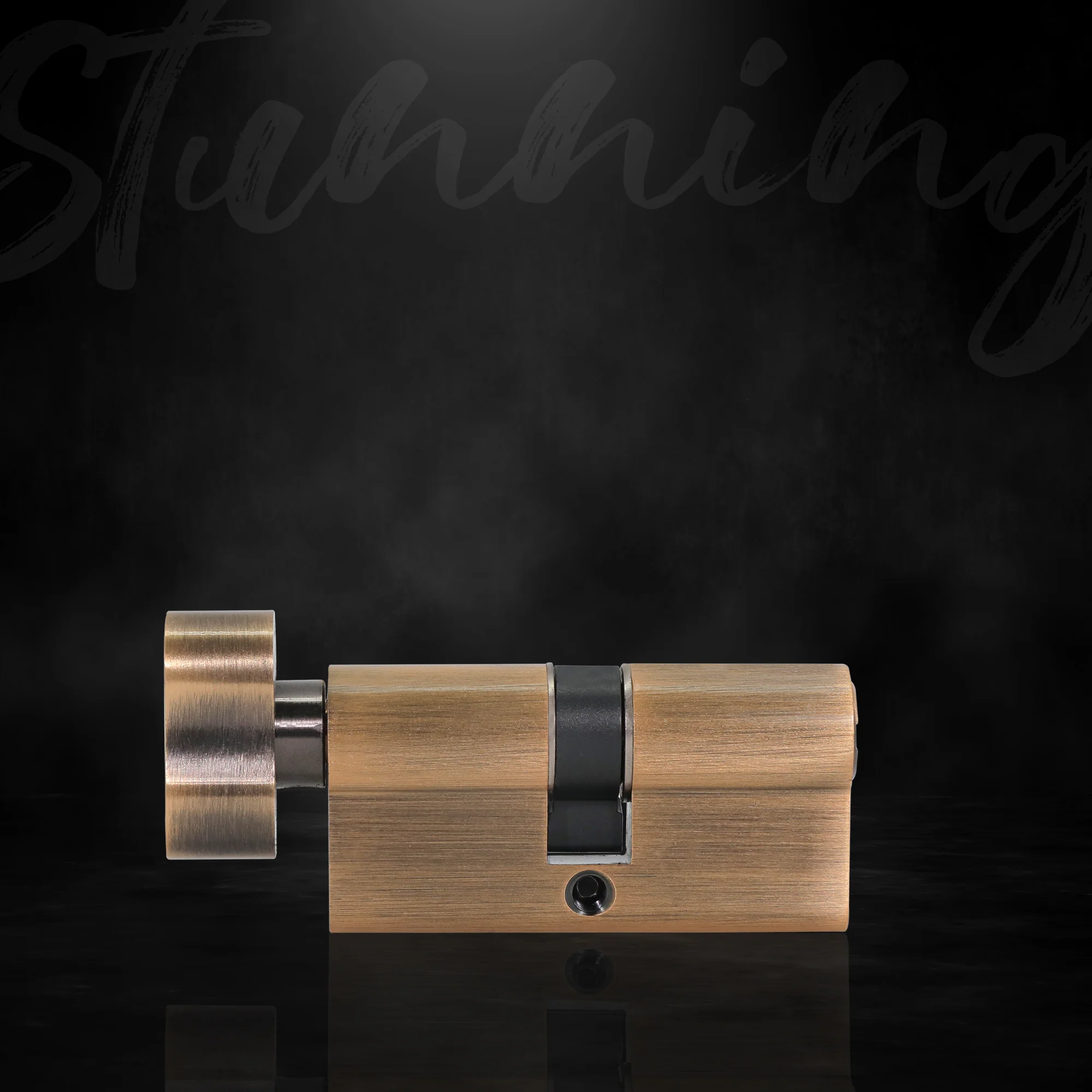 60 MM TT AB DK-S Cylinder with Inside Thumbturn,  AB,Dimpled Key - Image 3