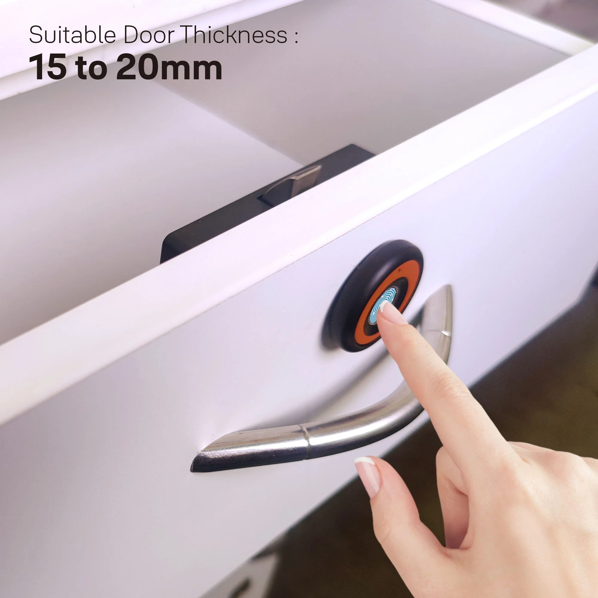 Biometric Smart Premium Furniture Lock - Black - Image 4