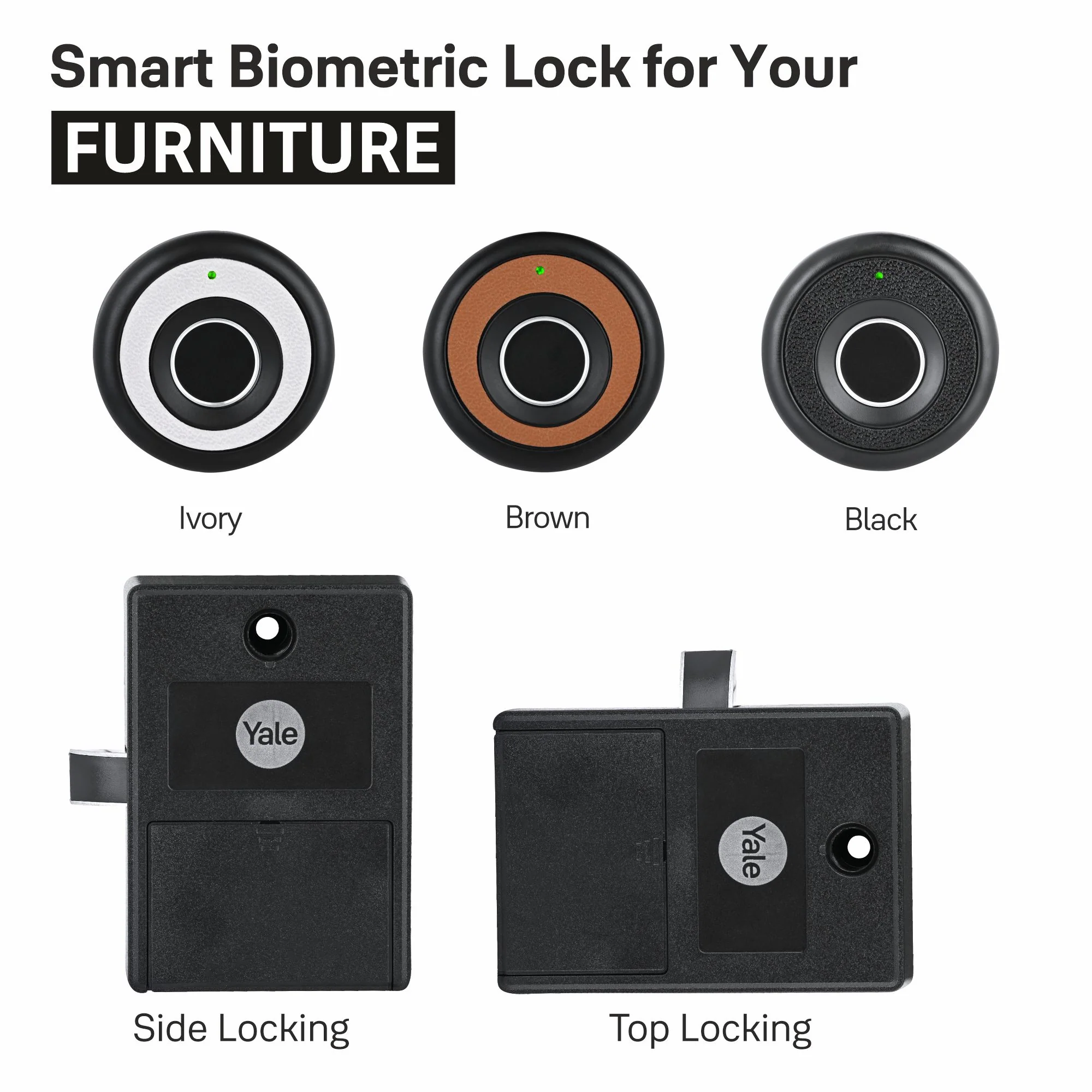 Biometric Smart Premium Furniture Lock - Black - Image 9
