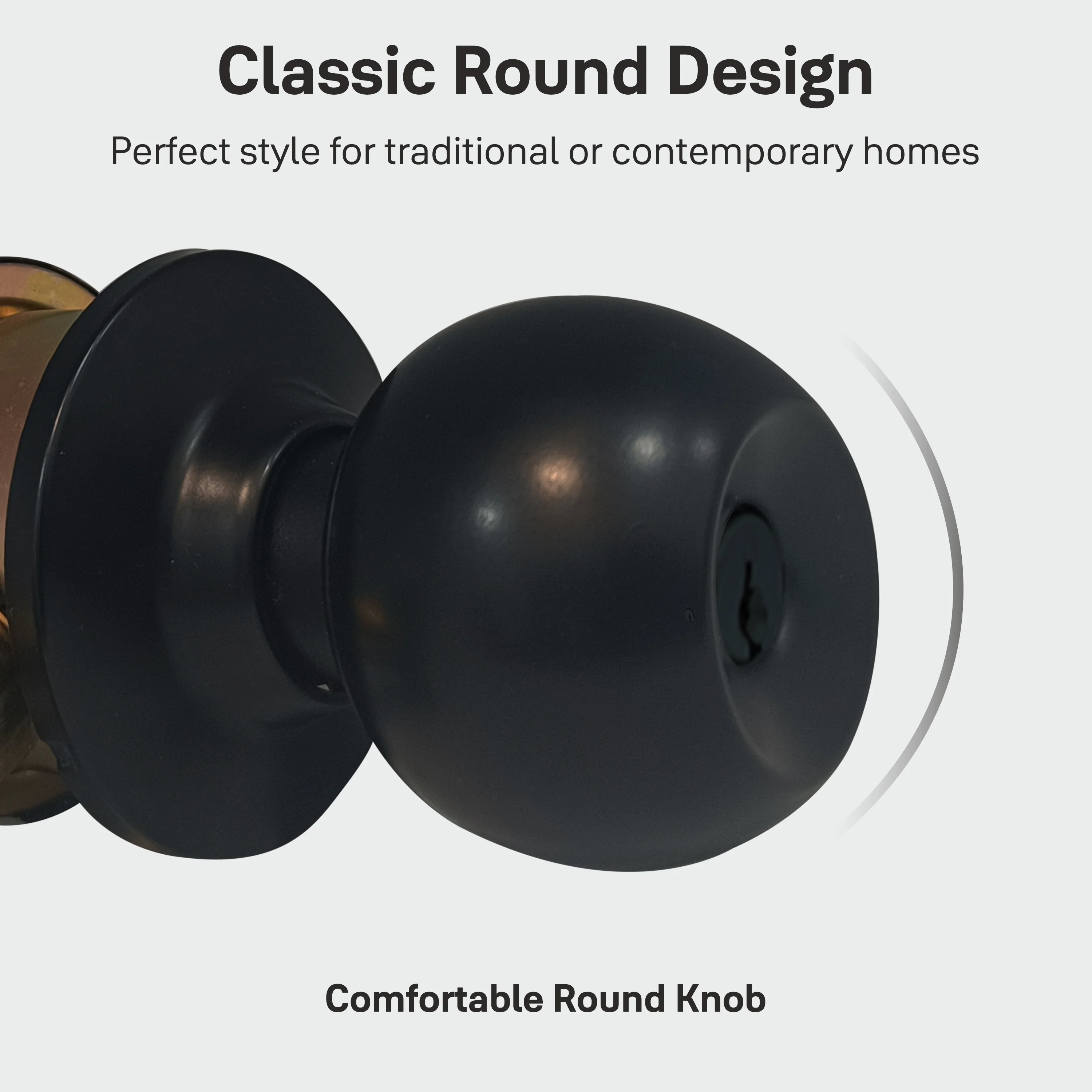 CA5127 US 19 Knobset- 60/70mm B/S, Entrance (with key) Black - Image 8