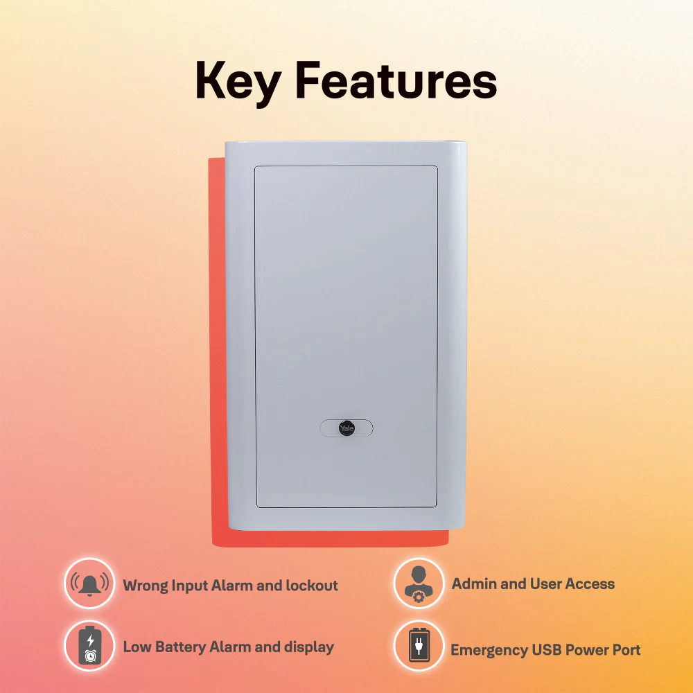 Classic Fingerprint Safe Locker for home and office 580/W1 - White, Multi Bolt Locking - Image 5