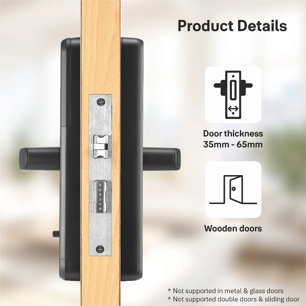 Special Bundle Offer - Zuri S (Black) Smart Lock with YWLOL Digital fingerprint wardrobe lock (Black) - Image 9