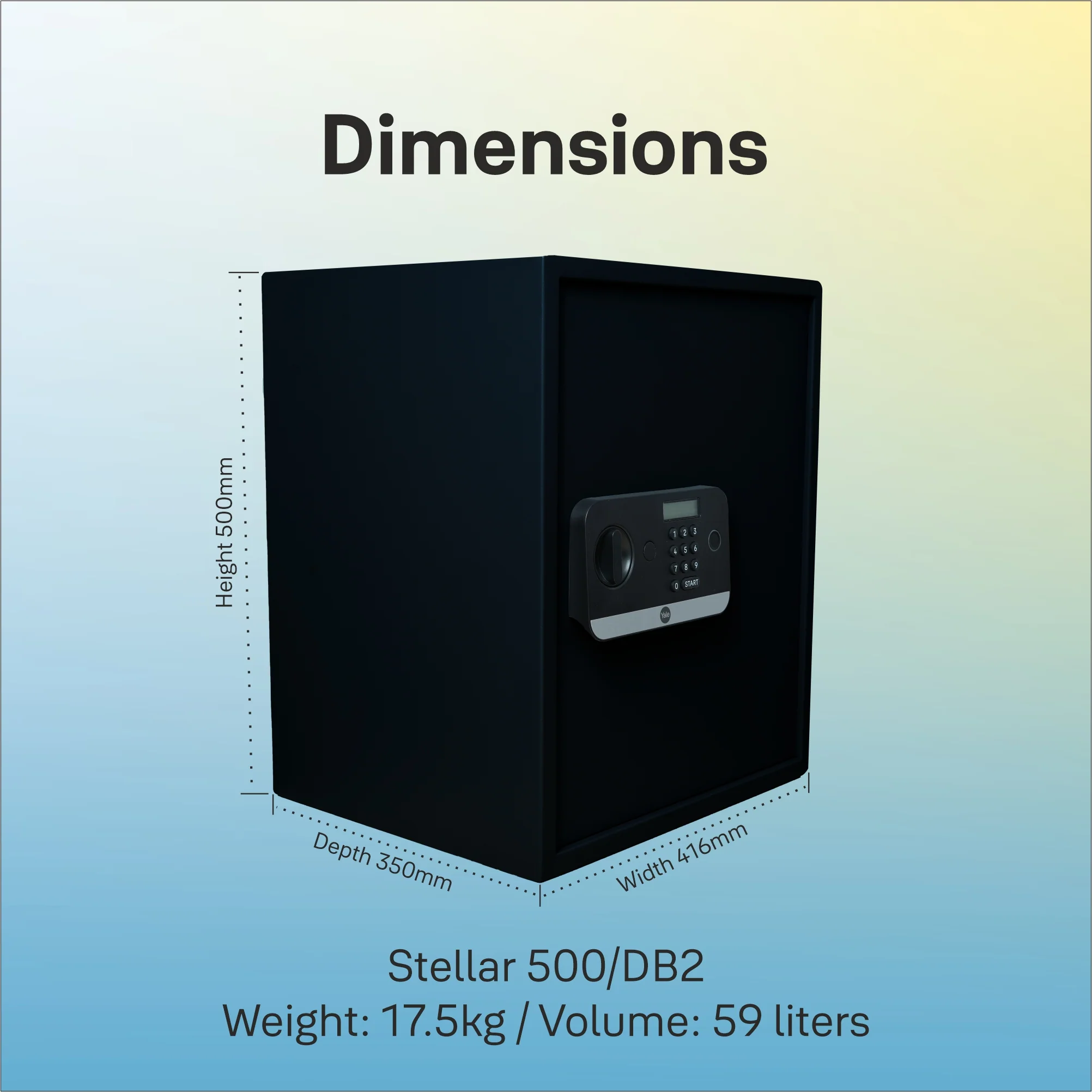 Yale Stellar Biometric Safe Locker with Keypad- Extra Large for Home and Office, 59Litres - Image 6