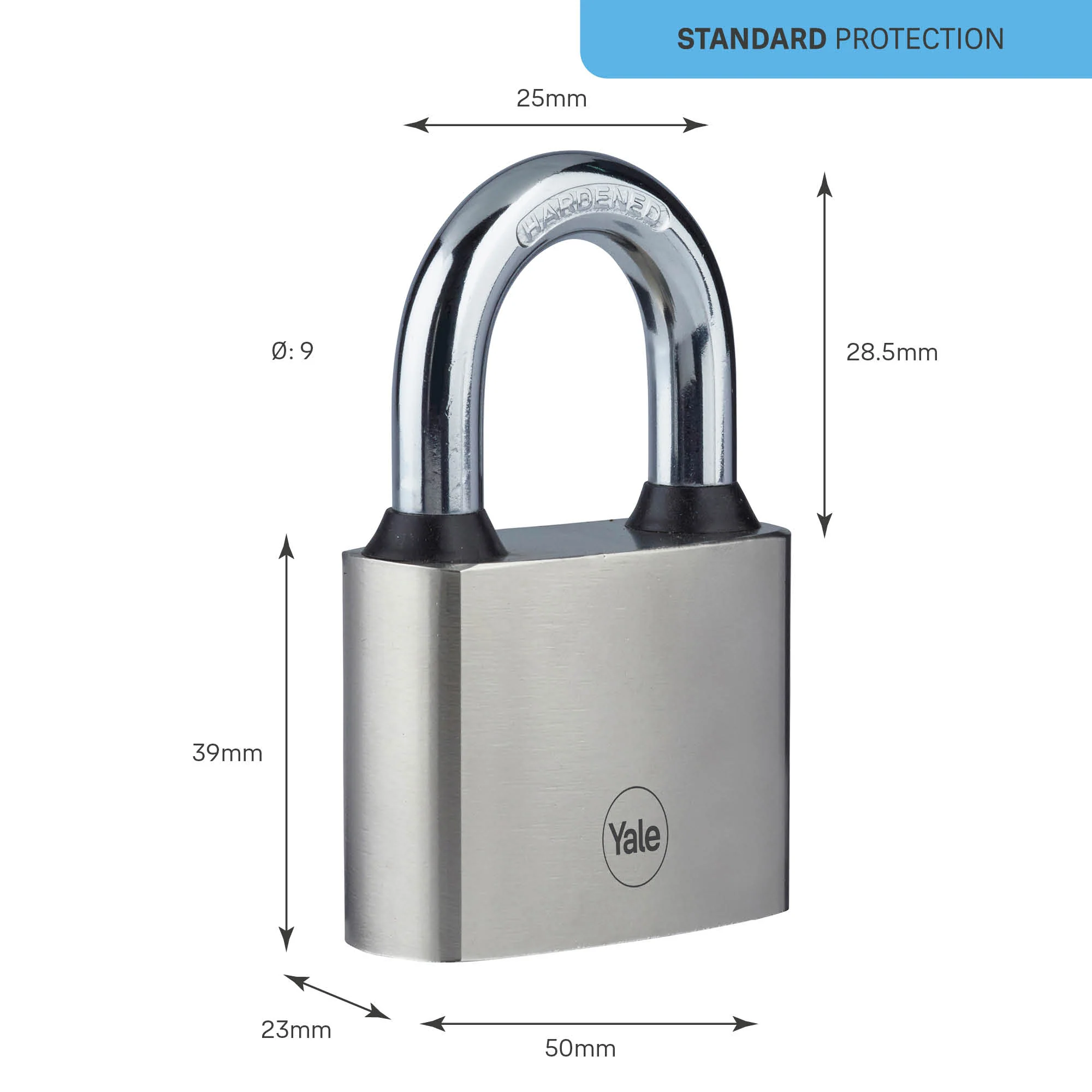 Y112/50/128/1 Yale 50mm Iron Disc Padlock (Pack of 2) with 3 Retaining Keys (With each lock) (Silver Finish) - Image 15