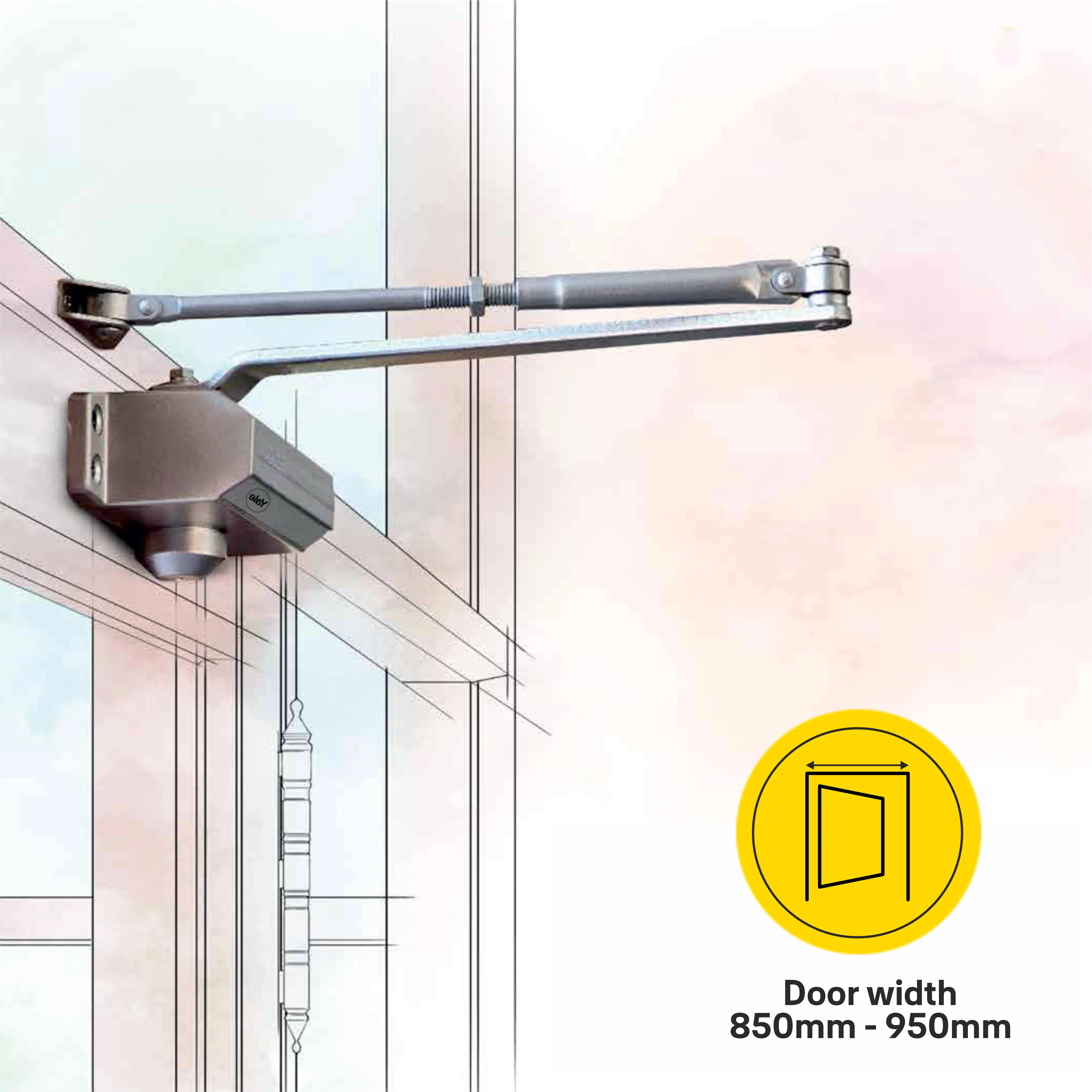 DCR 503 Door Closer EN Size 3, Silver. - Image 4