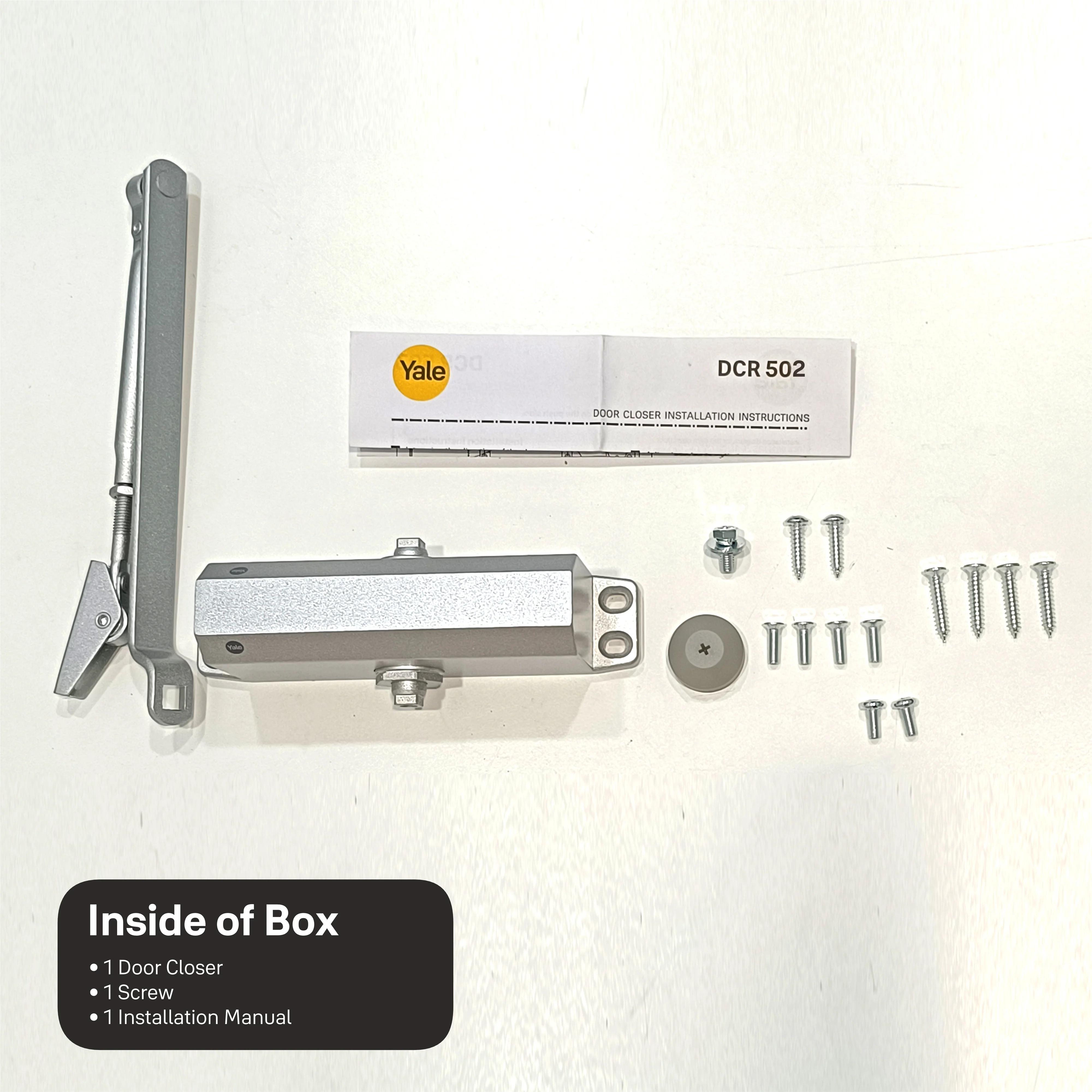 DCR 502 Door Closer, EN Size 2, door weight upto 45kg, Silver. Surface mounted - Image 9