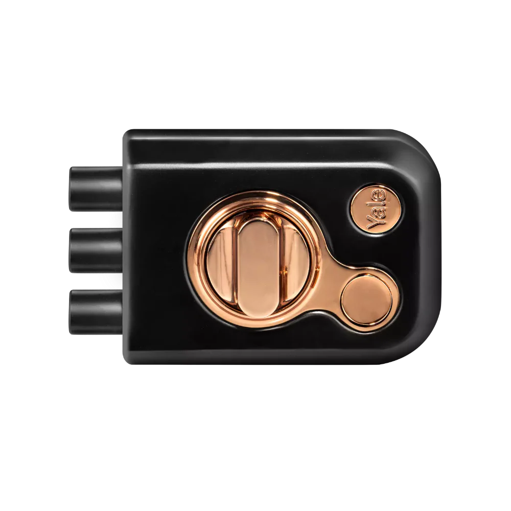 Yale Kratos™ RIM lock KRT-3B-TT-BM/RG – Tribolt, 3 Deadbolts, Thumbturn, 4 Dimple Keys (Black Matt and Rose Gold) - Image 8