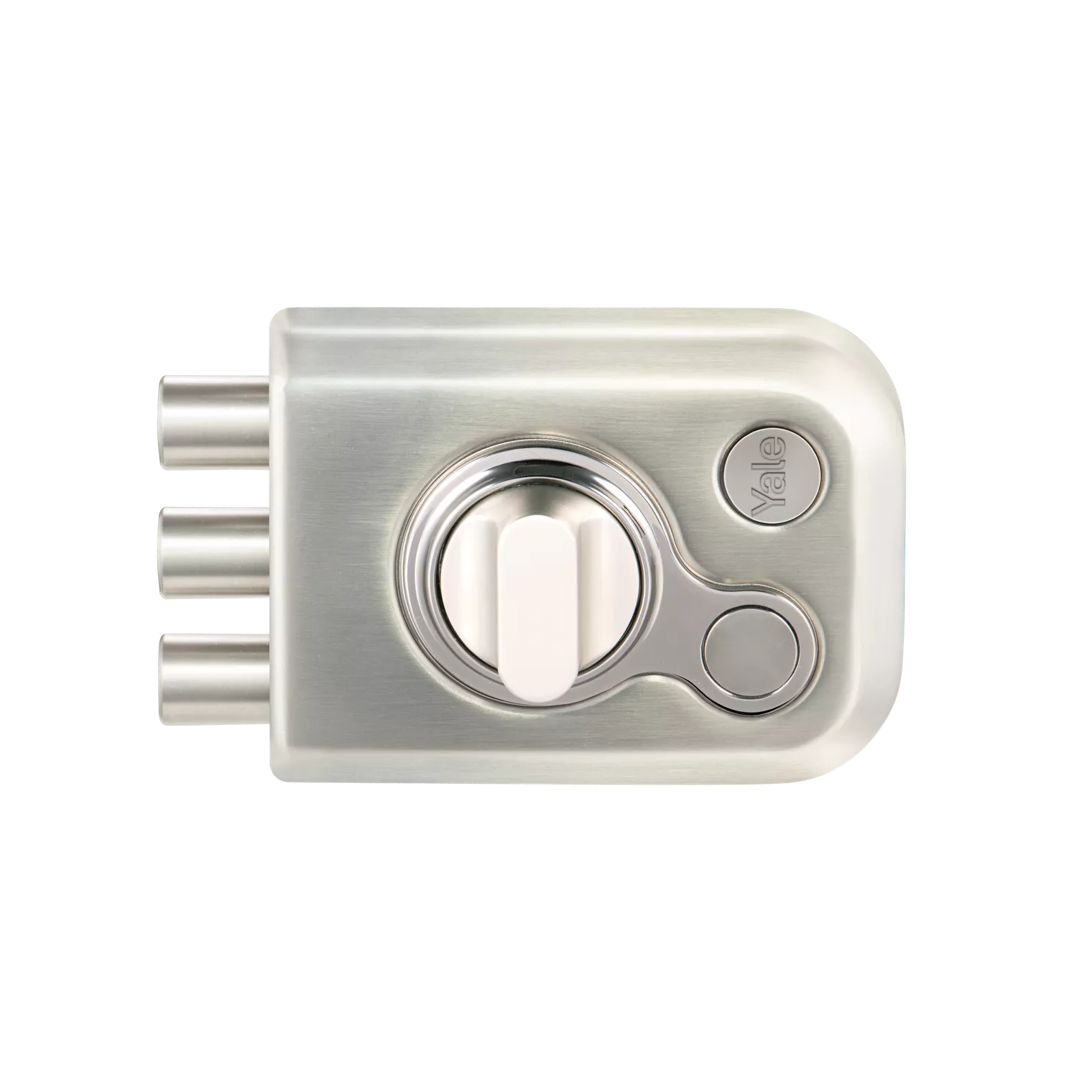 KRT-3B-TT-SSM/BN: Yale Katros Rimlock – Tribolt, 3 Deadbolts, Thumbturn, 4 Dimple Keys (Satin Steel Matt and Black Nickel) - Image 2