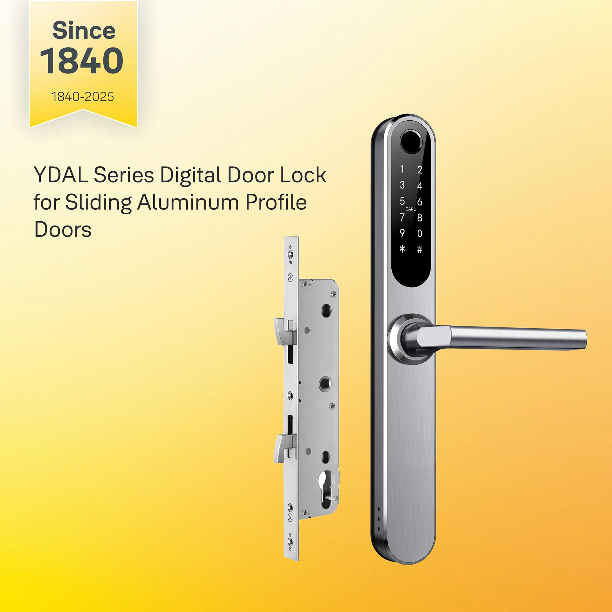 Yale YDAL-SD-SL Aluminium Profile Doors & Windows Digital fingerprint Lock, Suitable for Sliding Door (Silver) - Image 2