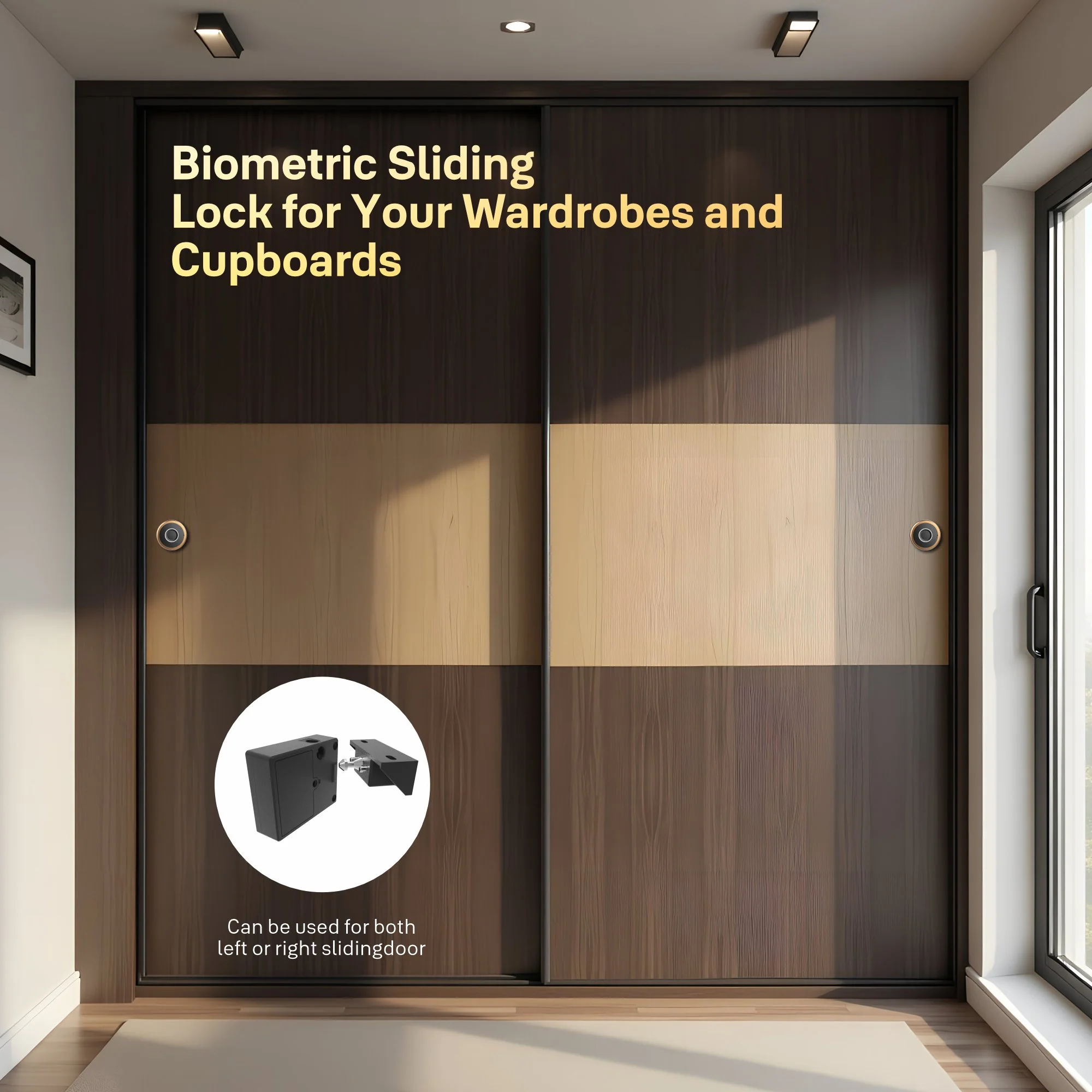 Yale YLDRPSL Biometric Smart Premium Sliding Wardrobe Lock (Rose Gold) - Image 7