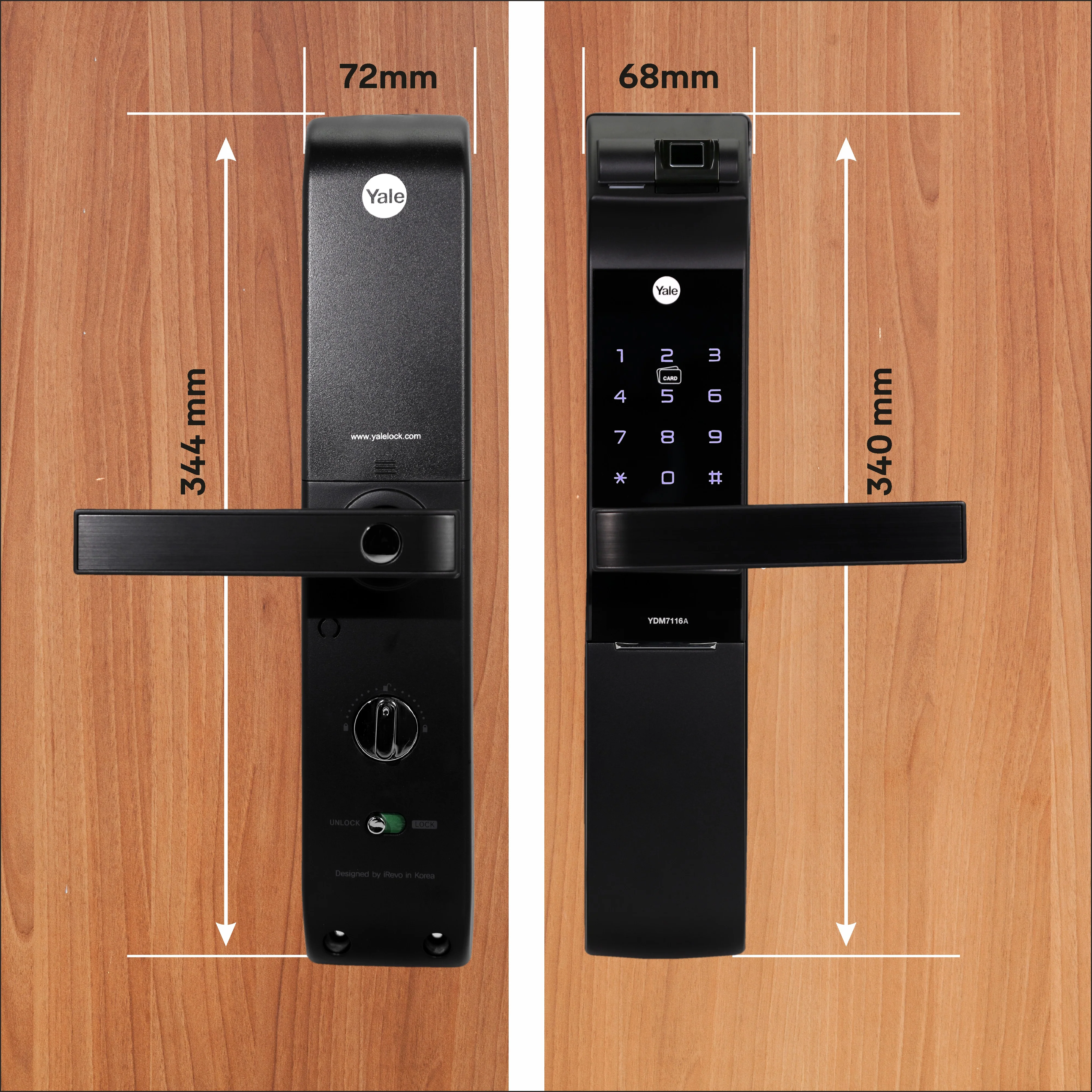 YDM 7116A Smart Lock, Matt Black with Fingerprint, PIN Code, RFID Card, Mechanical Key, Bluetooth module, Works with Yale Home App - Image 8