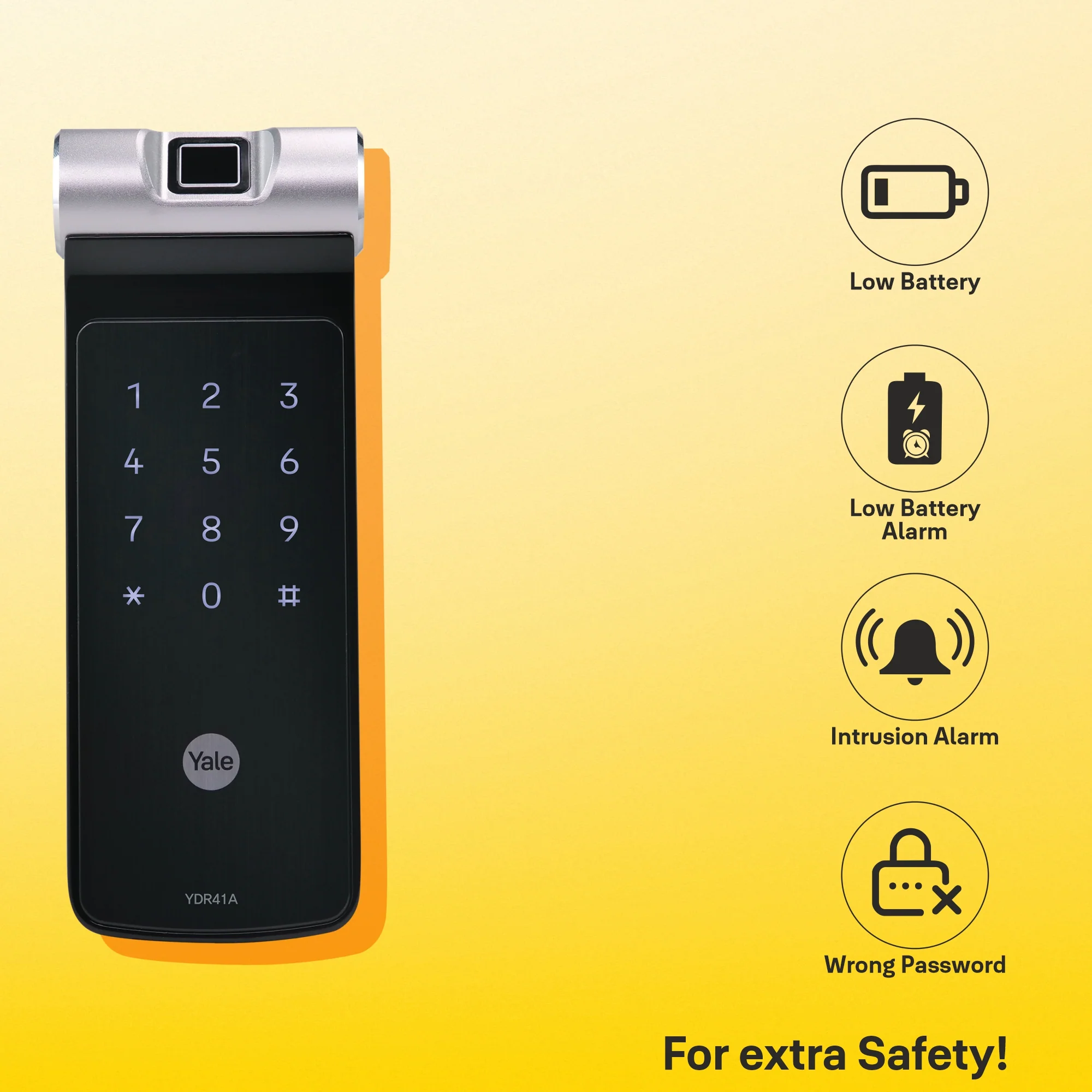 YDR 41A- Biometric Smart Lock for Double Door/ Sliding Door - Image 7