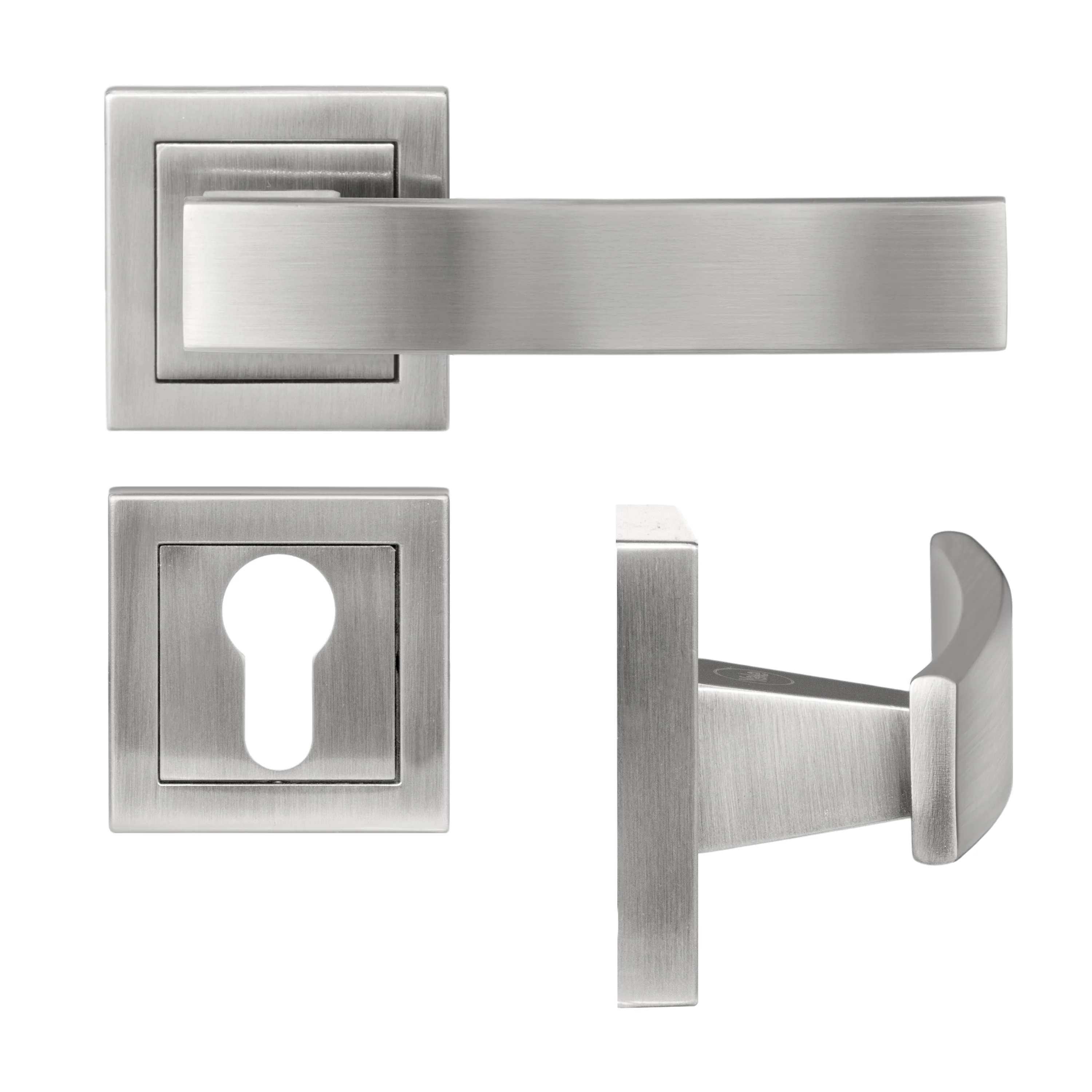 YECM-405-OR-TT-SS Mortise Door Handle Lock Set with Rose and Escutcheons, Cylinder with Knob inside and keys Outside, Satin Steel - Image 11