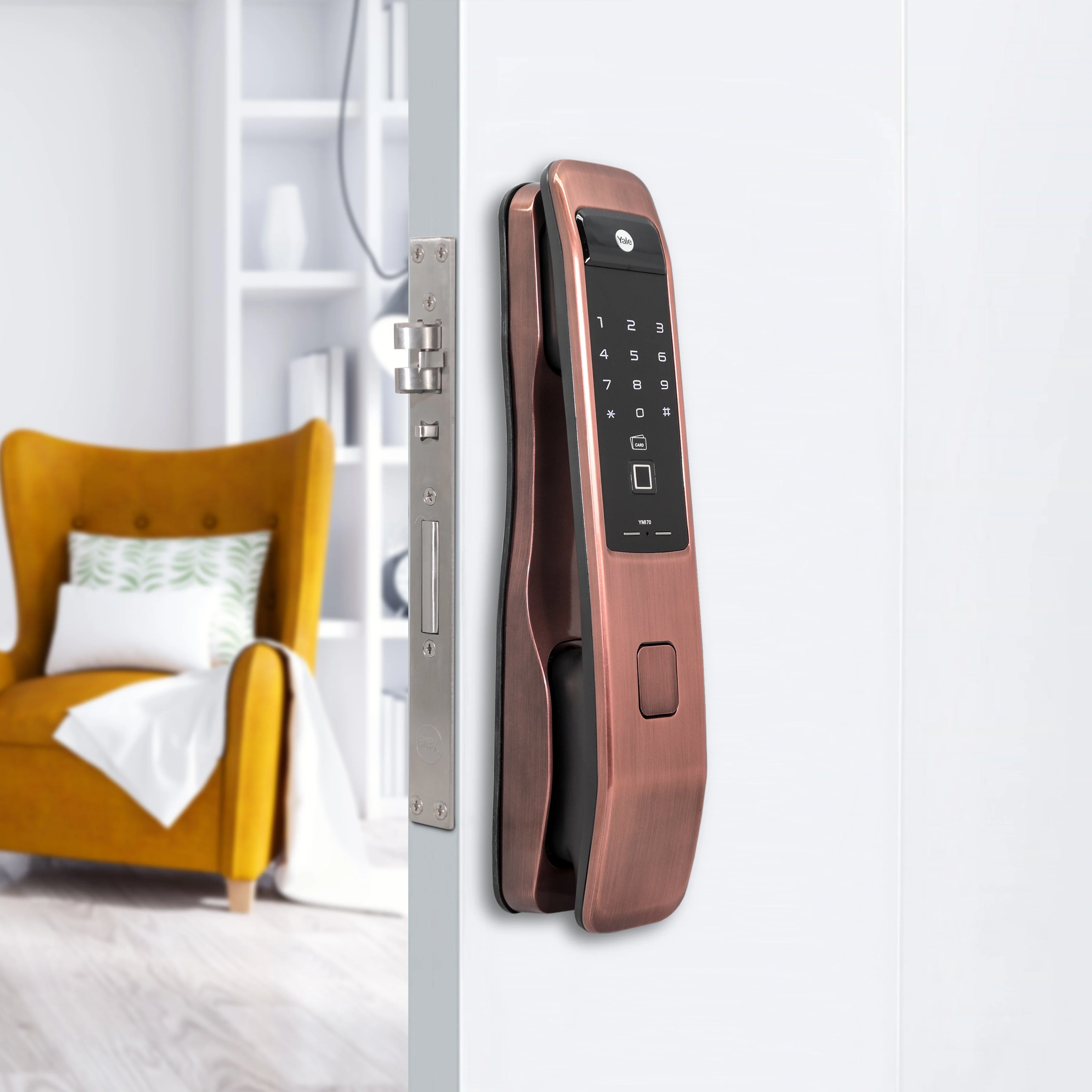 YMI 70 RB - A Series, Push Pull Smart Lock, Red Bronze (Bluetooth Module and Wifi Bridge Included) - Image 3