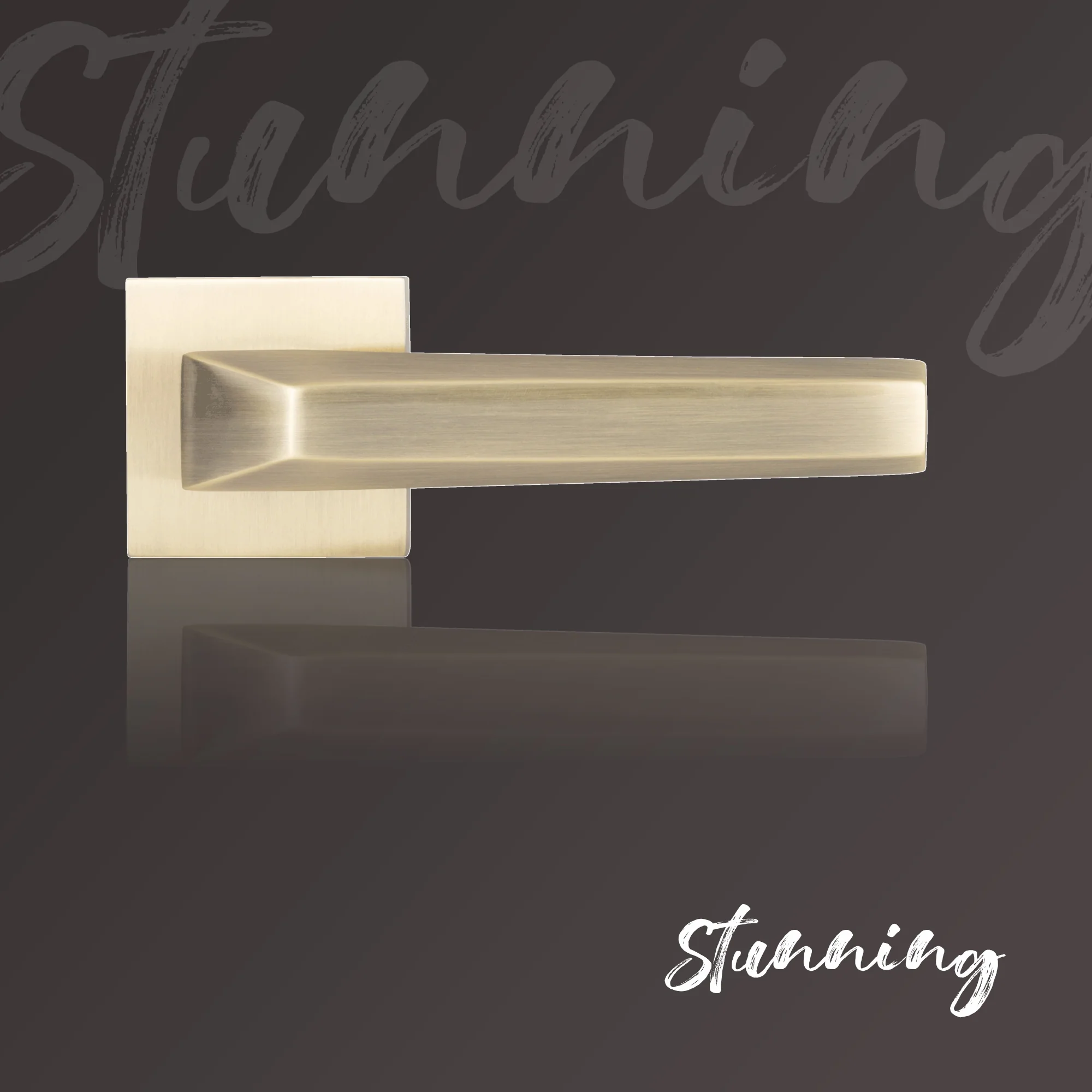 YPBL-804-Solid Brass Lever Handle, Antique Brass - Image 3