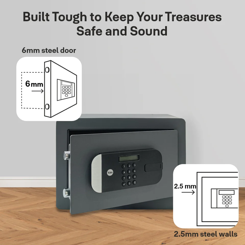 YSFM/250/EG1 Maximum Security Digital Locker with Fingerprint and Pin Access - Grey - Image 4