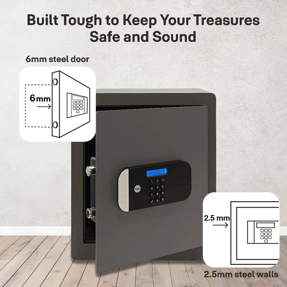 YSFM/400/EG1 Maximum Security Large Digital Locker with Fingerprint and Pin Access - Grey - Image 6