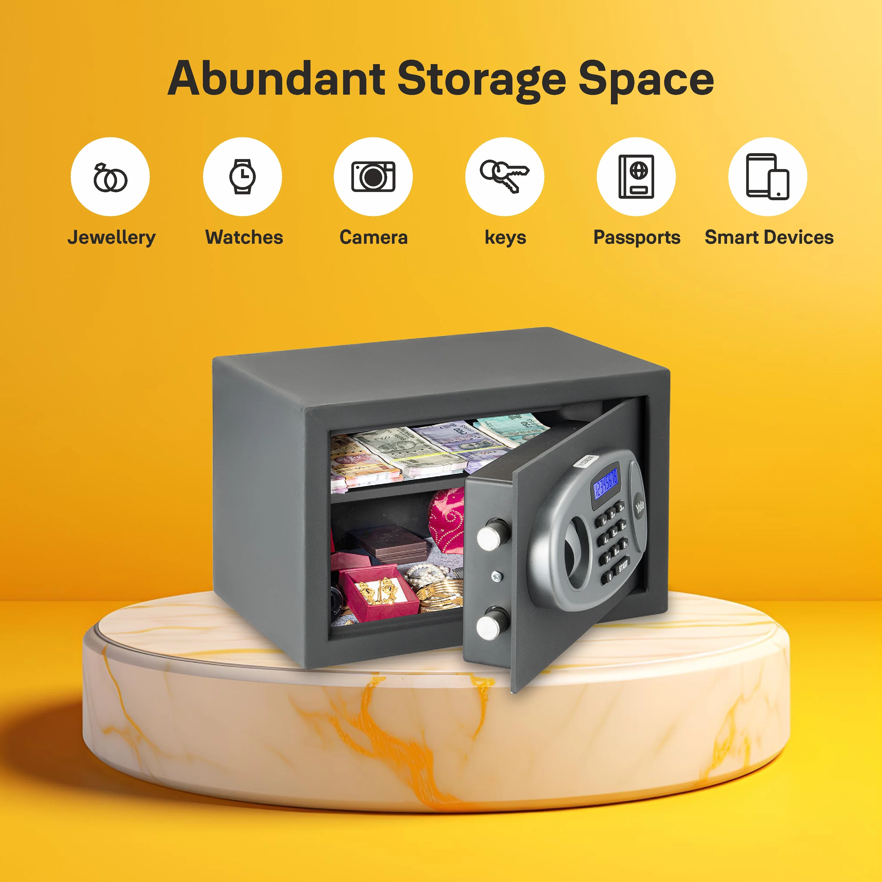 YSS/200/GR Small Security Safe locker with Pincode Access- Grey - Image 3